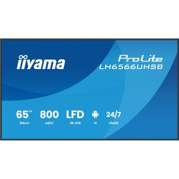 Iiyama LH6566UHSB-B1AG, 65, IPS, UHD, 800cd, Android 14 OS Iiyama LH6566UHSB-B1AG, 65, IPS, UHD, 800cd, Android 14 OS