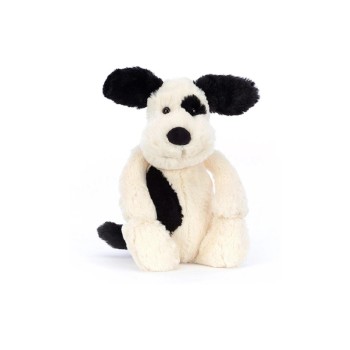 Bashful Puppy Soft Toy Black/Cream medium