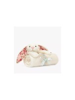 Jellycat Blossom Bunny couverture douillette, Cream Berry, crème, 70 x 56 cm