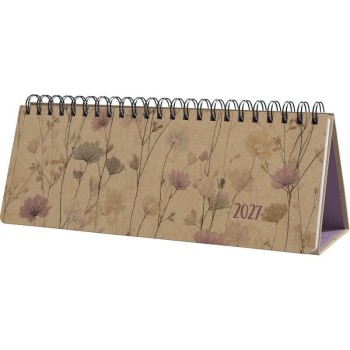Jolie Tischkalender 2027 Romantic Flowers, 1/2 A4 quer, 126 pages, FSC-zertifiziert