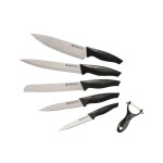 Kadastar Jeux de couteaux Premium White 6 pièces, Argenté/Blanc