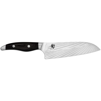 Kai Shun Nagare black Santoku Messer, Damaszenerstahl, 61 HRC, Pakka Holz Europa Kai Shun Nagare black Santoku Messer, Damaszenerstahl, 61 HRC, Pakka Holz Europa