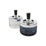 Kare Aschenbecher Cristallo, Transparent/black 