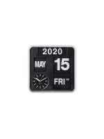 KARLSSON Wanduhr Flip, white, Kunststoff, 24.5x24.5x10cm (HxBxT), Exkl. 1xAABatterien