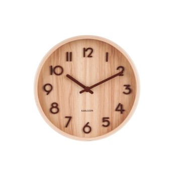 KARLSSON Horloge murale Pure Ø 22 cm, Brun clair KARLSSON Horloge murale Pure Ø 22 cm, Brun clair