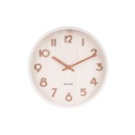 KARLSSON Wanduhr Pure, Weiss, Lindenholz,22x4.5cm(DxT),exkl.1xAA Batterie