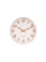 KARLSSON Wanduhr Pure, white, Lindenholz,22x4.5cm(DxT),exkl.1xAA Batterie