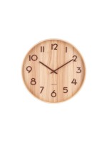 KARLSSON Wanduhr Pure, Hellbraun, Lindenholz,40x4.5cm(DxT),exkl.1xAA Batterie