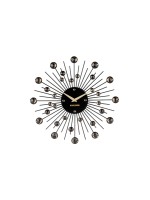 KARLSSON Wanduhr Sunburst Medium black , Stahl, 30x4 cm (DxT), exkl. 1xAA Batterie