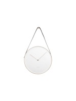 KARLSSON Wanduhr Belt white, Stahl, 34x58x4 cm, exkl. 1xAA Batterie