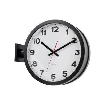 KARLSSON Horloge murale New Classic Double 38 cm, Noir/Blanc KARLSSON Horloge murale New Classic Double 38 cm, Noir/Blanc