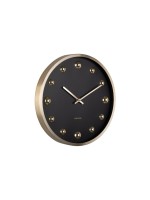 KARLSSON Wanduhr Shiny Dots, Exkl. 1 x AA Batterie, Black/Gold