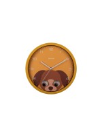 KARLSSON Kinder Wanduhr Hund, Wall clock Peekaboo Dog yellow