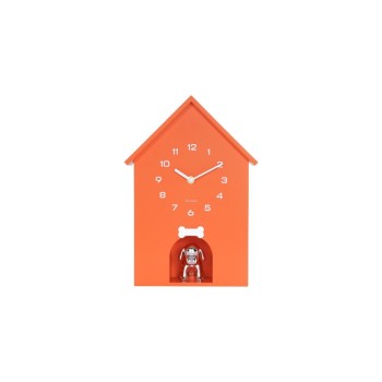 KARLSSON Wall clock Dog House, Exkl. 3 x AA, Bright orange
