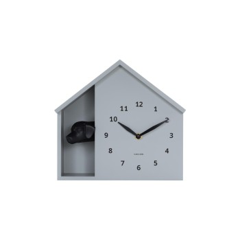KARLSSON Horloge murale Wall clock Peeking Doggy Mouse Grey KARLSSON Horloge murale Wall clock Peeking Doggy Mouse Grey