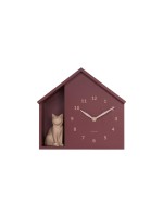 KARLSSON Horloge murale Wall clock Sitting Cat Burgundy Red