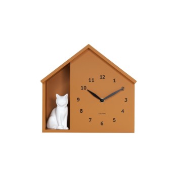 KARLSSON Horloge murale Wall clock Sitting Cat Ochre Yellow KARLSSON Horloge murale Wall clock Sitting Cat Ochre Yellow