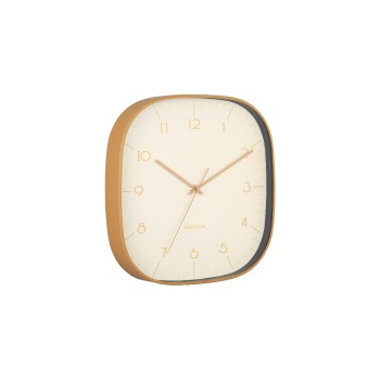 KARLSSON Wanduhr Grato Cuadrado, 29 x 29 cm, Soft yellow w. ochre yellow