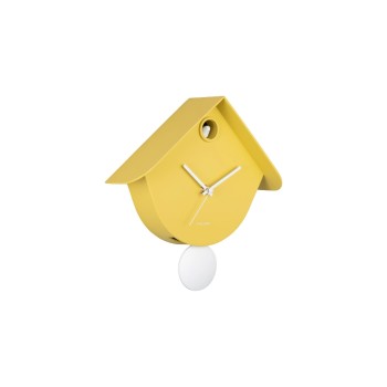 KARLSSON Wanduhr Retro Cuckoo, 25.5 x 25.8 cm, Citrine yellow