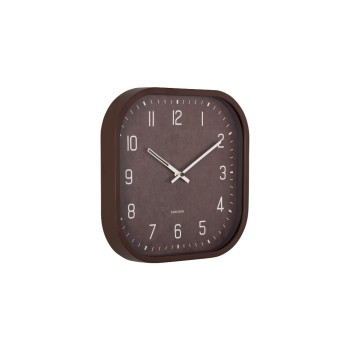 KARLSSON Horloge murale Elemental Cuadrado 30 x 30 cm, brun chocolat