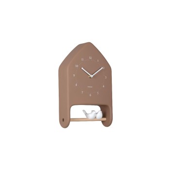 KARLSSON Wanduhr Love Birds, 20 x 32 cm, Mocha brown