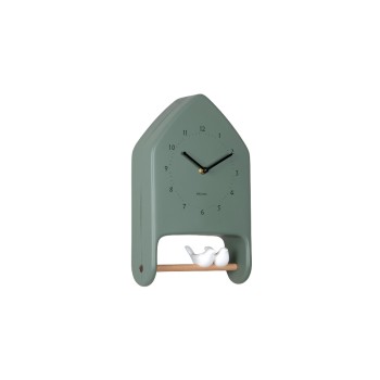 KARLSSON Wanduhr Love Birds, 20 x 32 cm, Jungle green