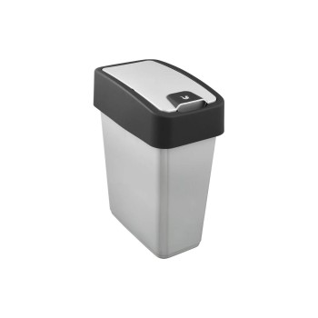 keeeper Poubelle Magne 10 l, Flip-Deckel, light silver