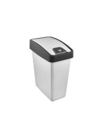 keeeper Poubelle Magne 25 l, couvercle rabattable, argent clair