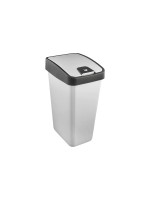 keeeper Poubelle Magne 45 l, couvercle rabattable, argent clair