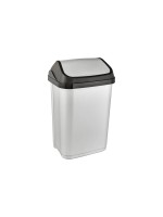keeeper Poubelle Swantje 25 l, couvercle à charnière, argent clair