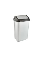 keeeper Poubelle Swantje 50 l, couvercle à charnière, argent clair