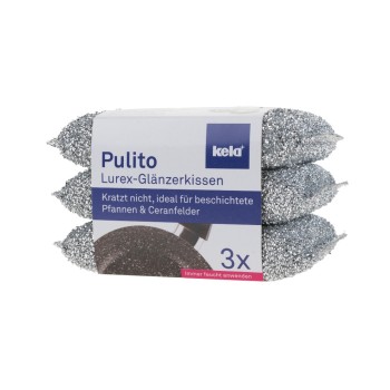 Kela Glänzerkissen Pulito 3tlg., Edelstahl Kela Glänzerkissen Pulito 3tlg., Edelstahl