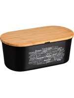 Kesper Brotbox mit Schneidebrett, PET/Bambus, Schwarz
