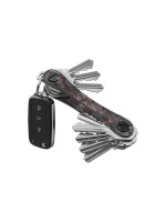 KeySmart Red Forged Carbon, Ultra kompakter Schlüssel Organizer