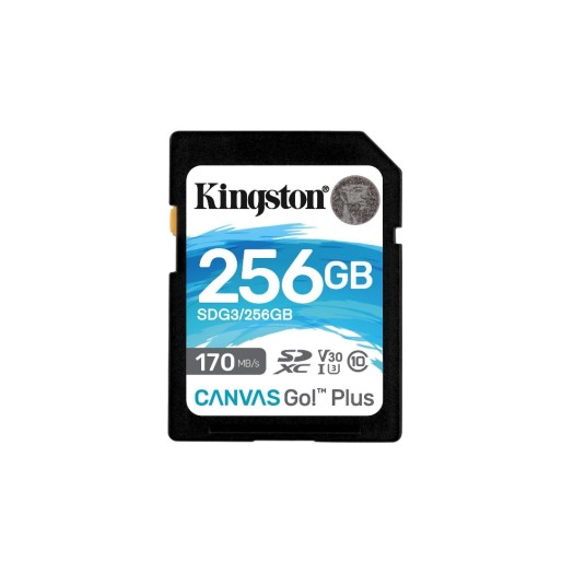Kingston Carte SDXC Canvas Go! Plus UHS-I U3 V30 256 GB