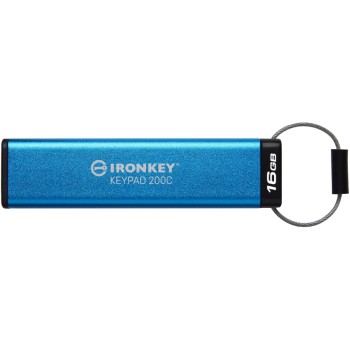 Kingston IronKey Keypad 200, 16GB, USB3.2(Typ-C),256bit-AES,FIPS 140-3,Level 3 Kingston IronKey Keypad 200, 16GB, USB3.2(Typ-C),256bit-AES,FIPS 140-3,Level 3