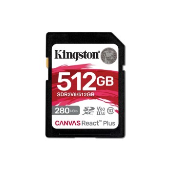 Kingston Carte SDXC Canvas React Plus V60 512 GB Kingston Carte SDXC Canvas React Plus V60 512 GB