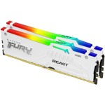 FURY Beast RGB DDR5 64GB 2-Kit 6000MT/s EXP, 2x 32GB, CL30-36-36, 1.4V, 288Pin, Wh. EXPO