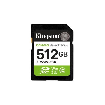 Kingston Carte SDXC Canvas Select Plus Gen3 512 GB Kingston Carte SDXC Canvas Select Plus Gen3 512 GB