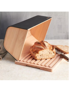 Kisag boite à pain Paris - en Hêtre - planche pour découper le pain
