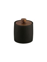 Kleine Wolke Boîte à ouate Harper Noir, Bambou/Polyrésine