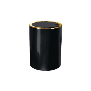 Kleine Wolke Poubelle à bascule Clap 5 l, Doré/Noir Kleine Wolke Poubelle à bascule Clap 5 l, Doré/Noir