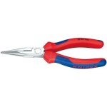 Knipex Flachrundzange avec Schneide 160 mm, verchromt avec Mehrkomponenten-Hüllen