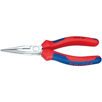 Knipex Flachrundzange mit Schneide 160 mm, verchromt mit Mehrkomponenten-Hüllen Knipex Flachrundzange mit Schneide 160 mm, verchromt mit Mehrkomponenten-Hüllen