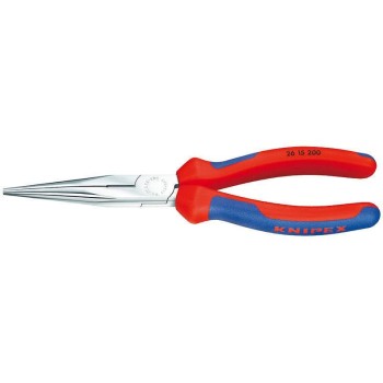 Knipex Flachrundzange mit Schneide 200 mm, verchromt mit Mehrkomponenten-Hüllen Knipex Flachrundzange mit Schneide 200 mm, verchromt mit Mehrkomponenten-Hüllen