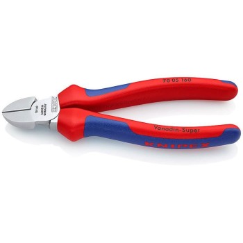 Knipex Seitenschneider 160 mm, verchromt mit Mehrkomponenten-Hüllen Knipex Seitenschneider 160 mm, verchromt mit Mehrkomponenten-Hüllen