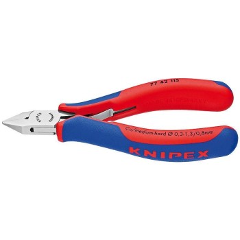 Knipex Elektronik-Seitenschneider 115 mm, spitzer Kopf ohne Facette Knipex Elektronik-Seitenschneider 115 mm, spitzer Kopf ohne Facette