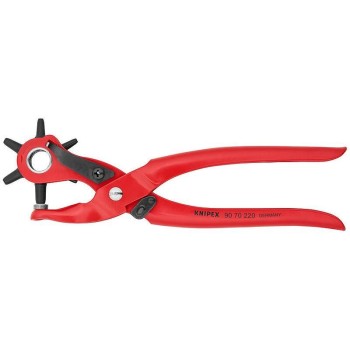Knipex Revolverlochzange rot 220 mm, pulverbeschichtet Knipex Revolverlochzange rot 220 mm, pulverbeschichtet