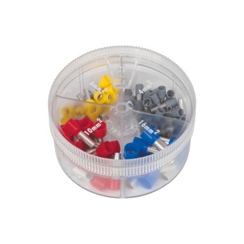 Knipex Sortimentsbox Aderendhülsen, 100 Stk. 4 bis 16 mm² Farbcode Knipex Sortimentsbox Aderendhülsen, 100 Stk. 4 bis 16 mm² Farbcode