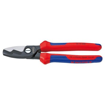 Knipex Kabelschere mit Doppelschneide 200mm, mit Mehrkomponenten-Hüllen Knipex Kabelschere mit Doppelschneide 200mm, mit Mehrkomponenten-Hüllen